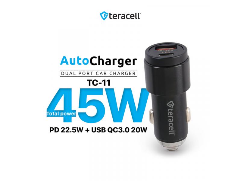 TERACELL Evolution TC-11 45W auto punjač USB C kabl