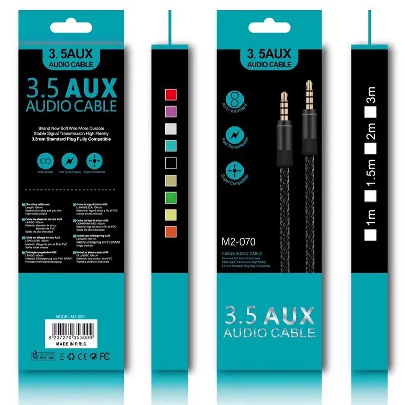 AUDIO AUX Kabl pertla 1m Black/Crni 