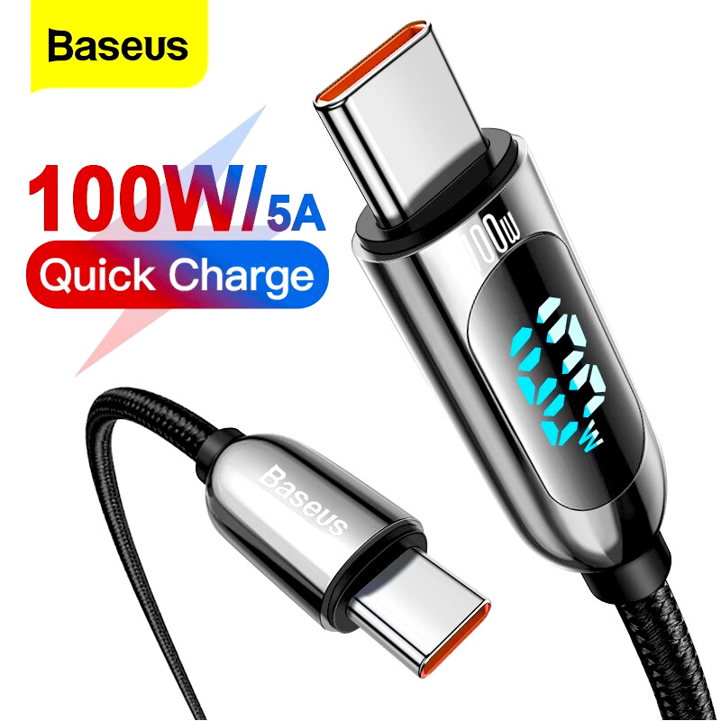 BASEUS Data Kabl Type C na Type C 5A 100w 1m Black/Crni