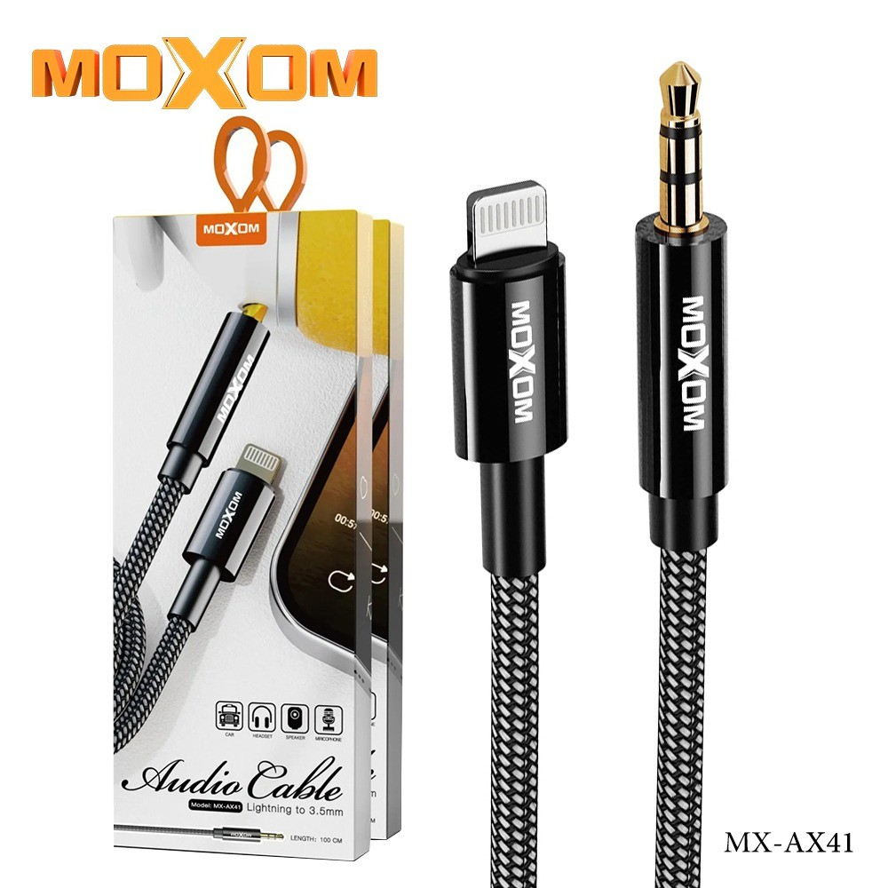 MOXOM Kabl Audio AUX to Iphone Ligtning MX-AX41 1m Black/Crni