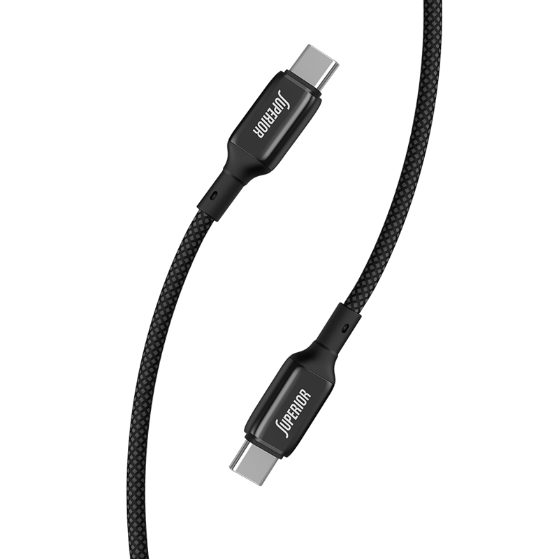 USB data kabal Superior SU-K105 Cink 60W 3A Type C na Type C 1m crni